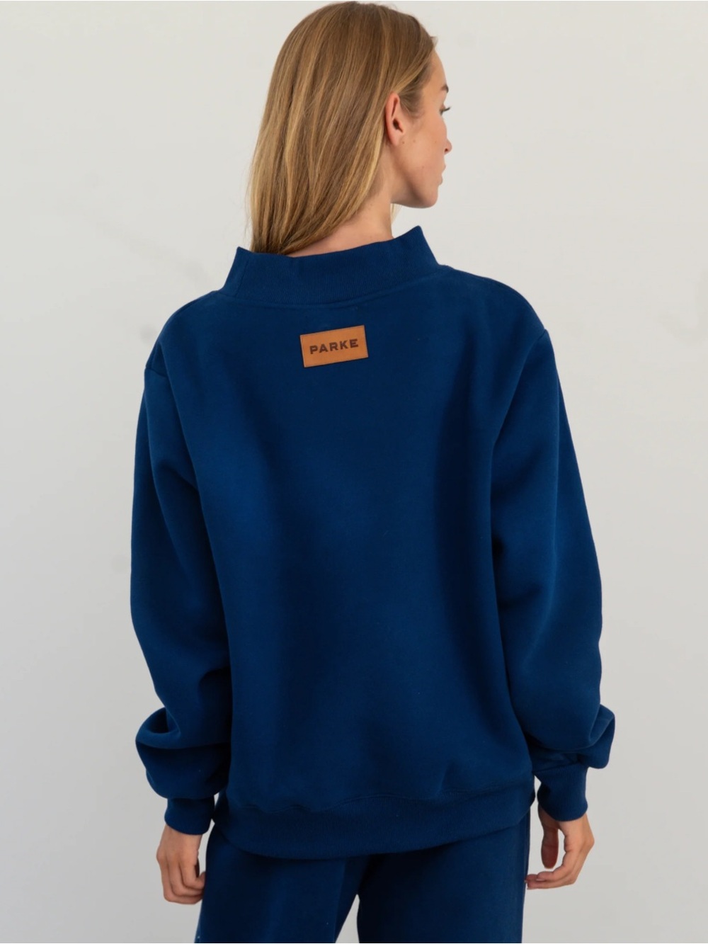 Parke Classic Mockneck Sweater in Collegiate Blue